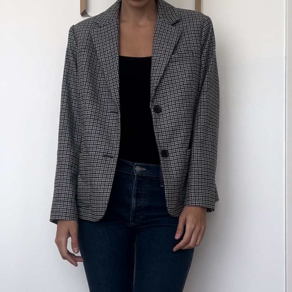 NWOT Everlane Gray Plaid Wool Blazer - Size 12‎